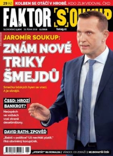 Obálka aktuálního čísla časopisu Faktor Soukup.